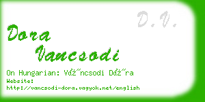 dora vancsodi business card